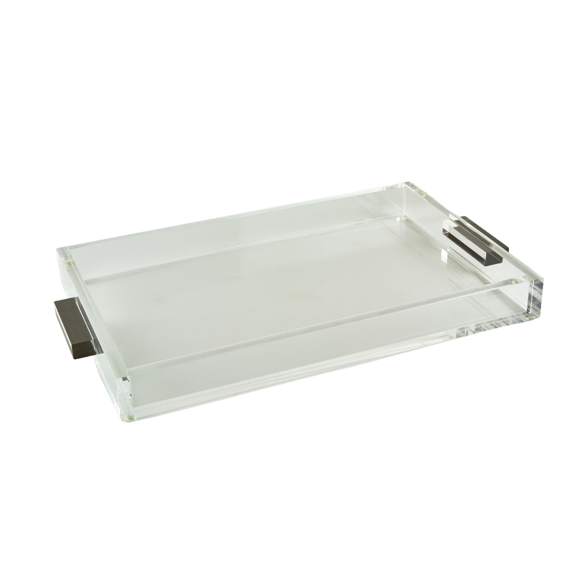 Lucite Tray with Silver Handles