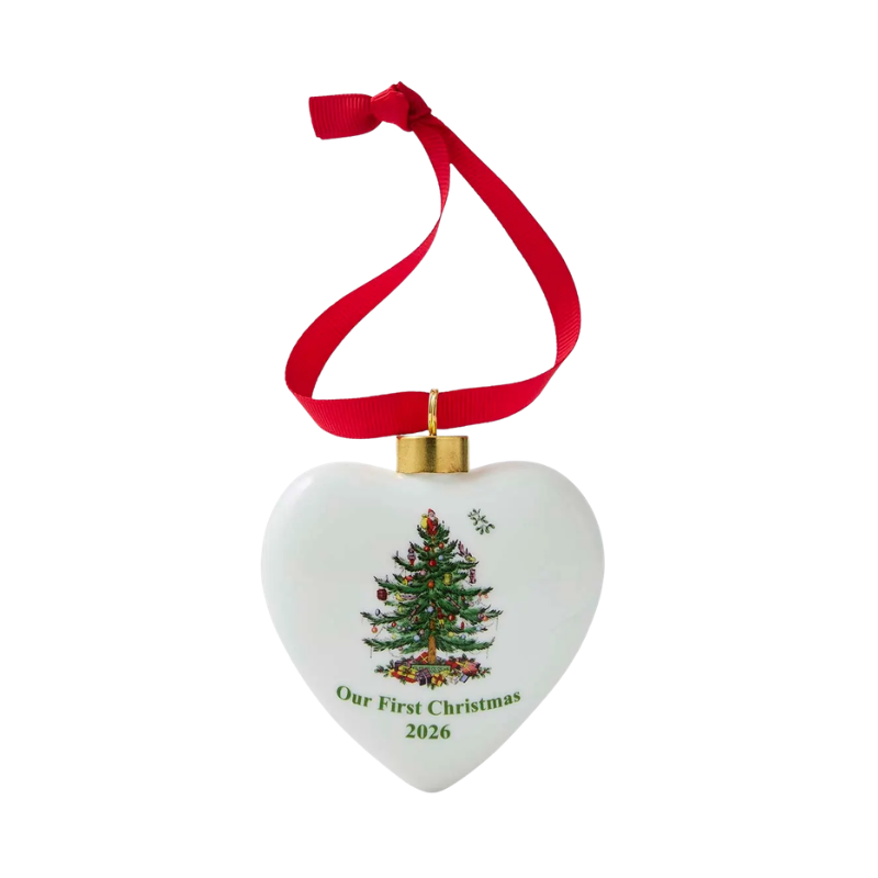 Spode Christmas Tree Puffed Heart 2026 Ornament