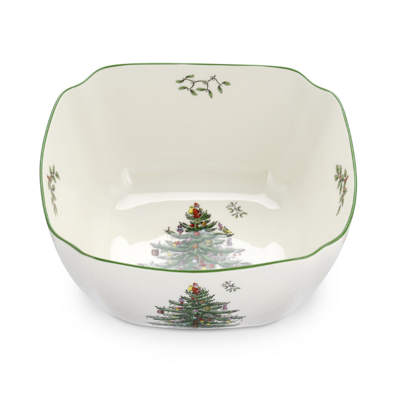 Large Christmas Tree Square Bowl