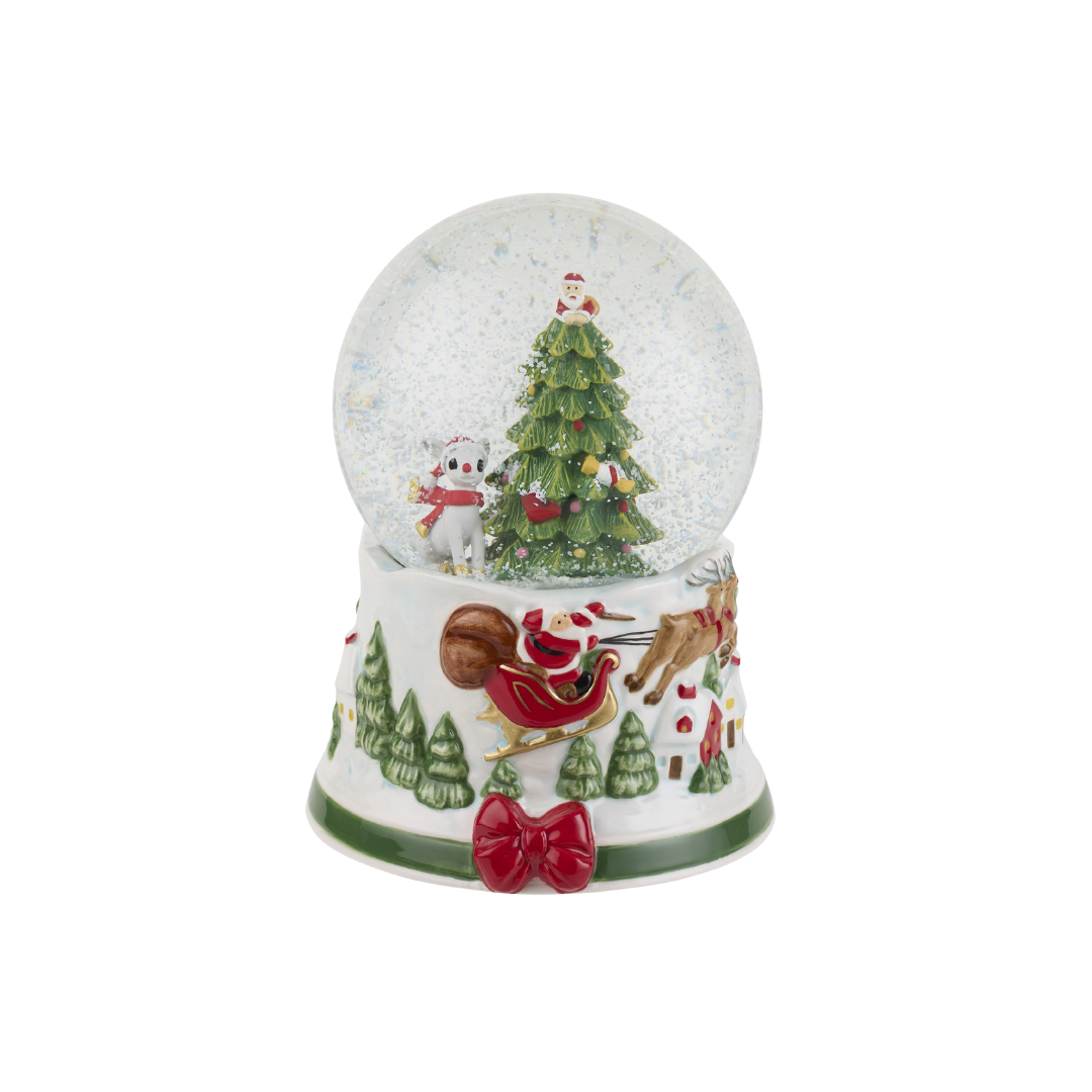 Christmas Tree Rudolph The Reindeer Snow Globe