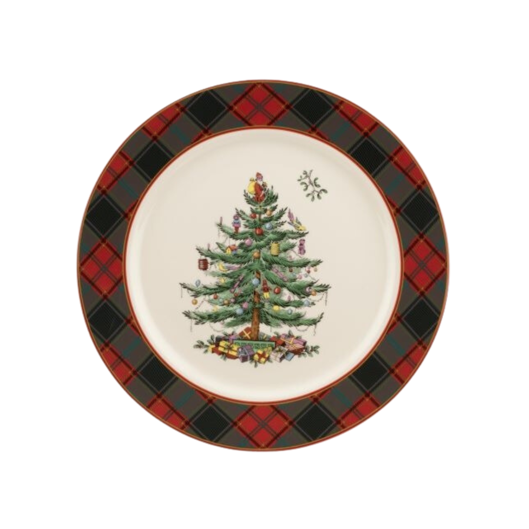 Christmas Tree Tartan Buffet Plate