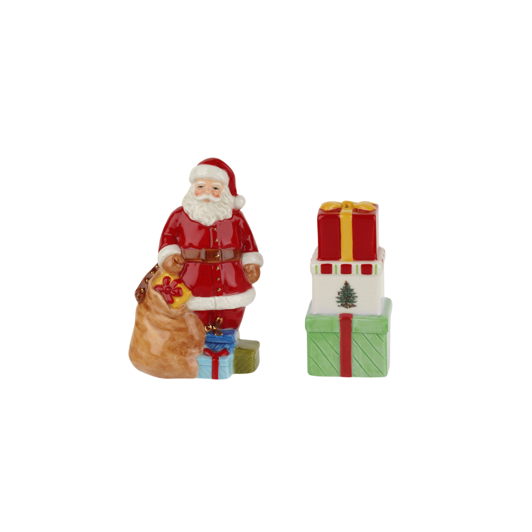 Christmas Tree Santa & Gift Boxes Salt & Pepper Shakers