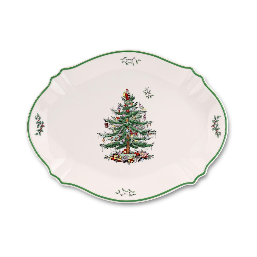 Christmas Tree Sculpted Oval Platter