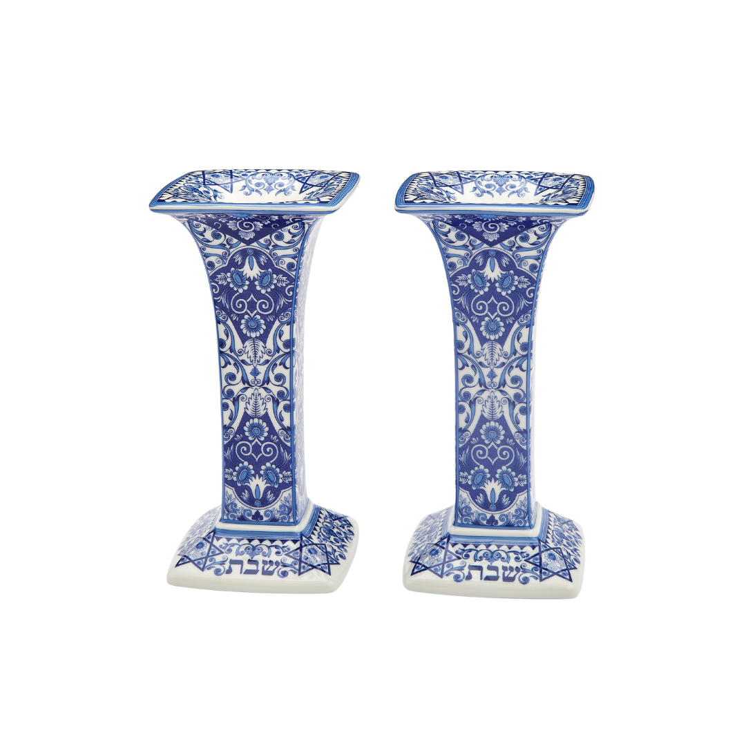 Spode Shabbat Candleholders Set of 2
