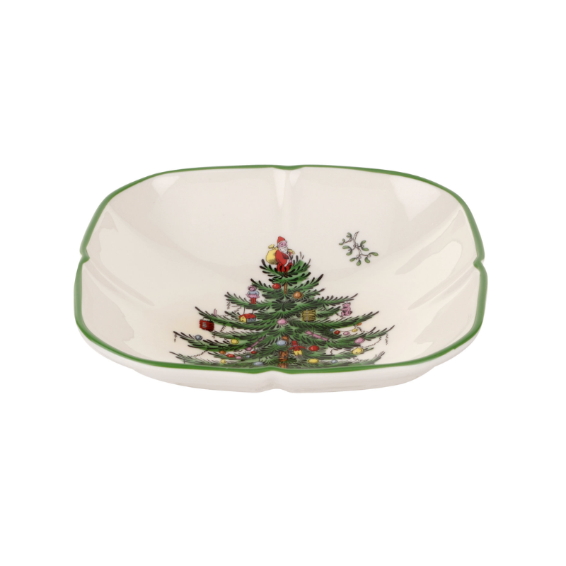 Christmas Tree Sculpted Square Dish