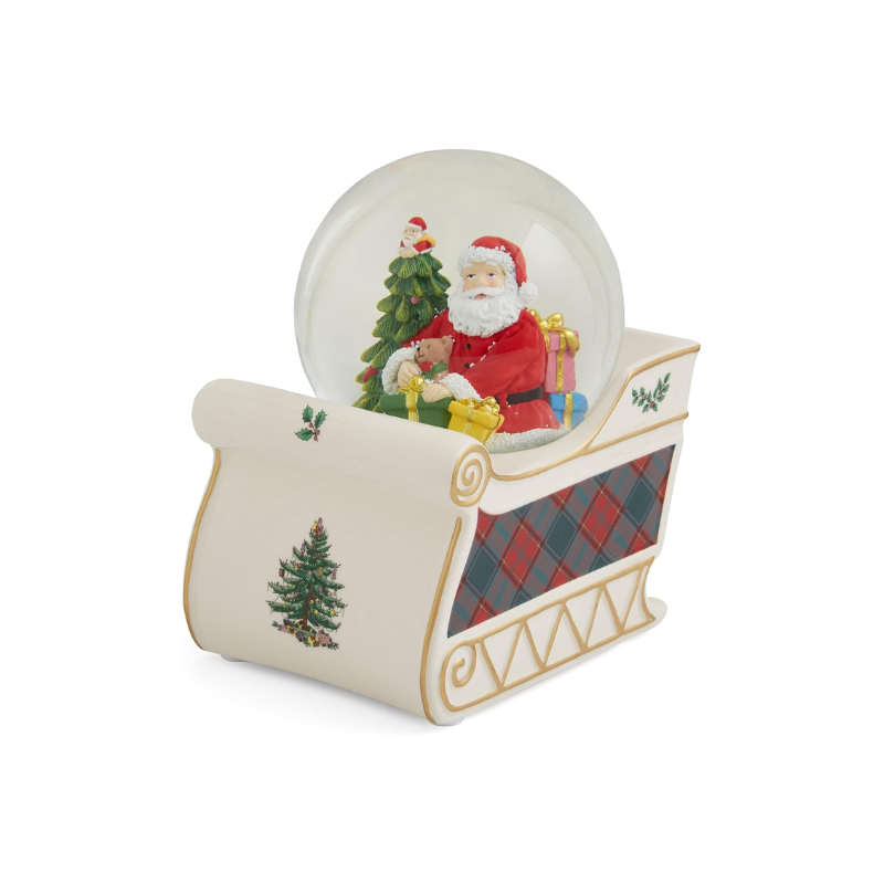 Christmas Tree Santa Sleigh Snow Globe