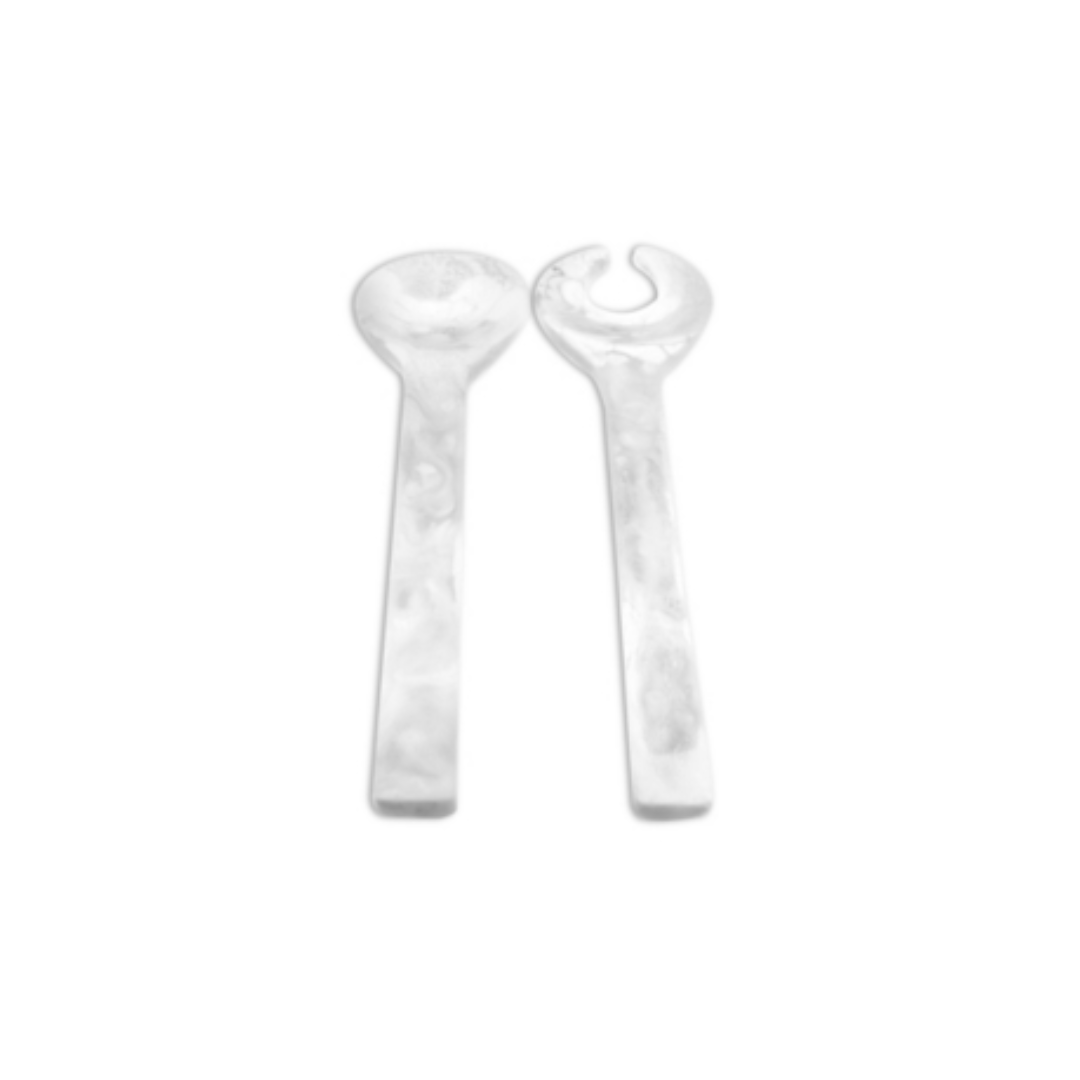 Classic White Swirl Salad Servers