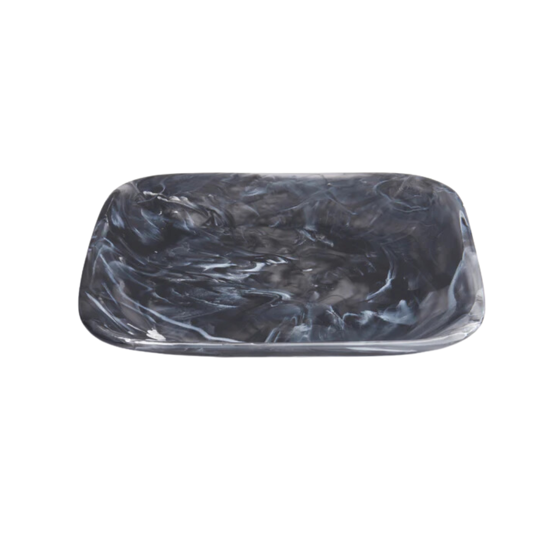 Classic Black Swirl Large Square Tray