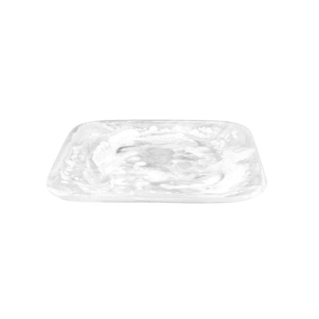 Classic White Swirl Large Square Tray