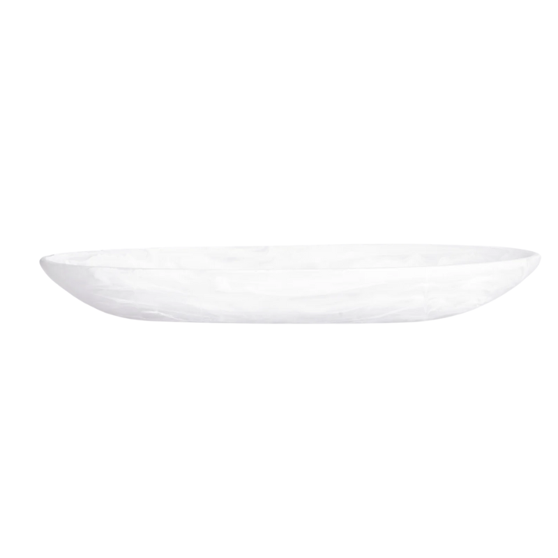 Classic White Swirl Medium Boat Bowl