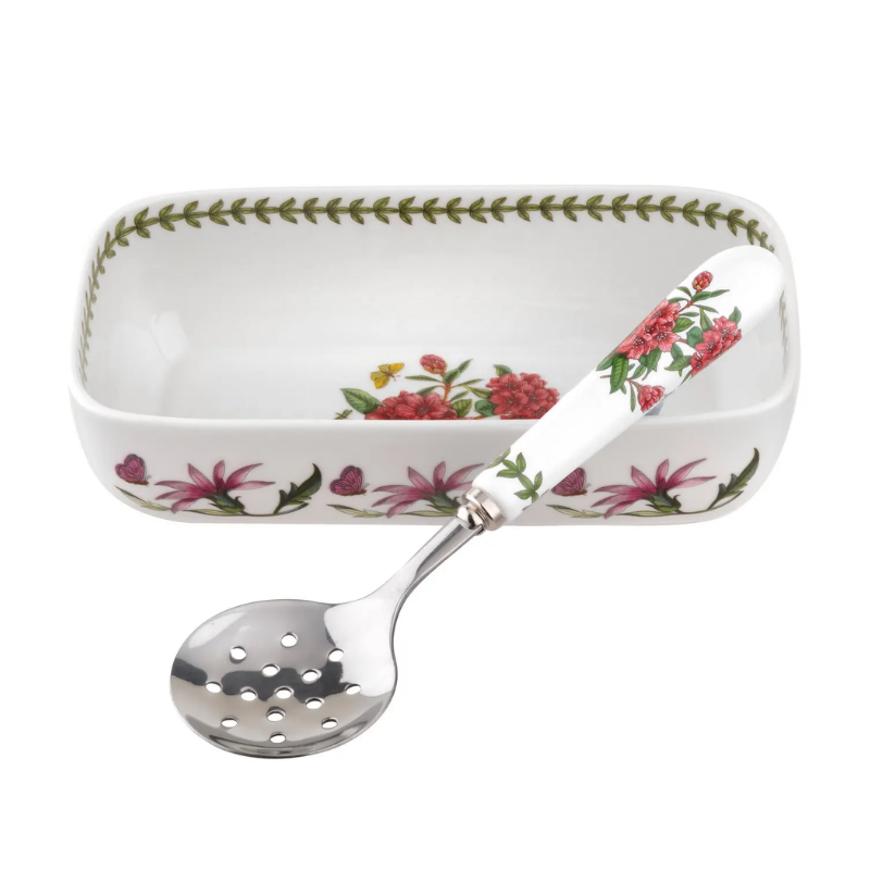 Botanical Garden Cranberry Dish With Spoon