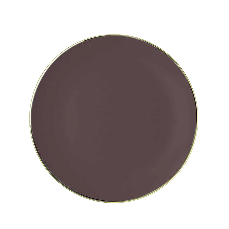 Truffle &amp; Gold Plastic Dinner Plates