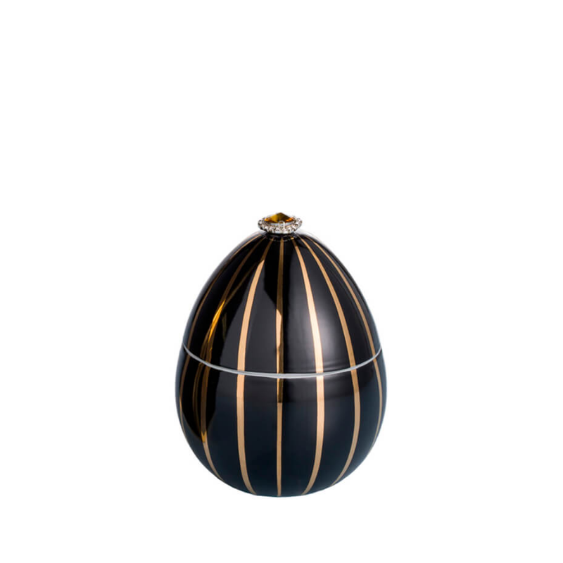 Ladenac Bois de Russie Black Striped Egg Candle
