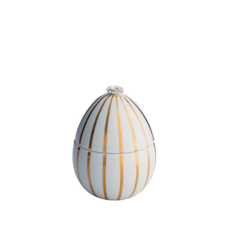 Ladenac Bois de Russie White Striped Egg Candle