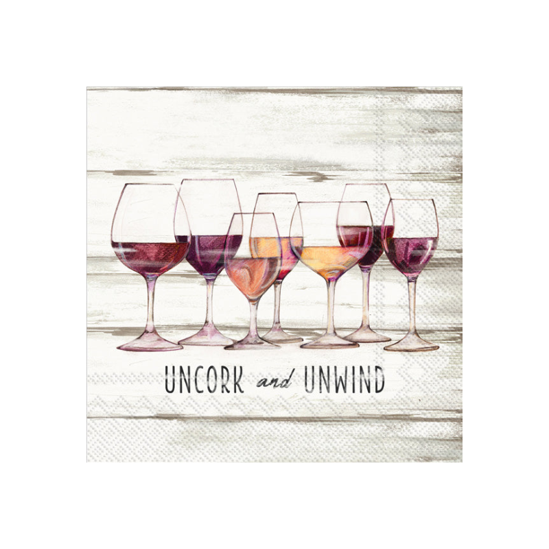 Uncork & Unwind Cocktail Napkin