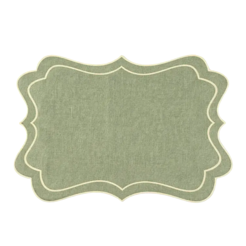 Sage Scalloped Stitch Reversible Placemat