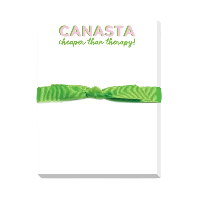 Canasta Cheaper Than Therapy Mini Notepad