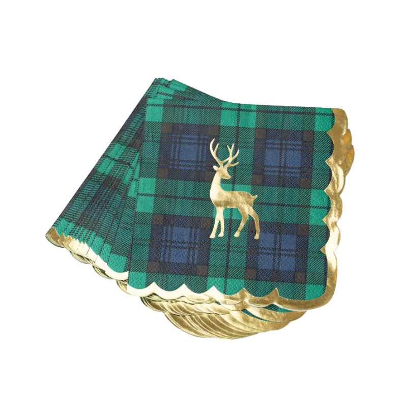 Serviettes à boissons à motif tartan Blackwatch