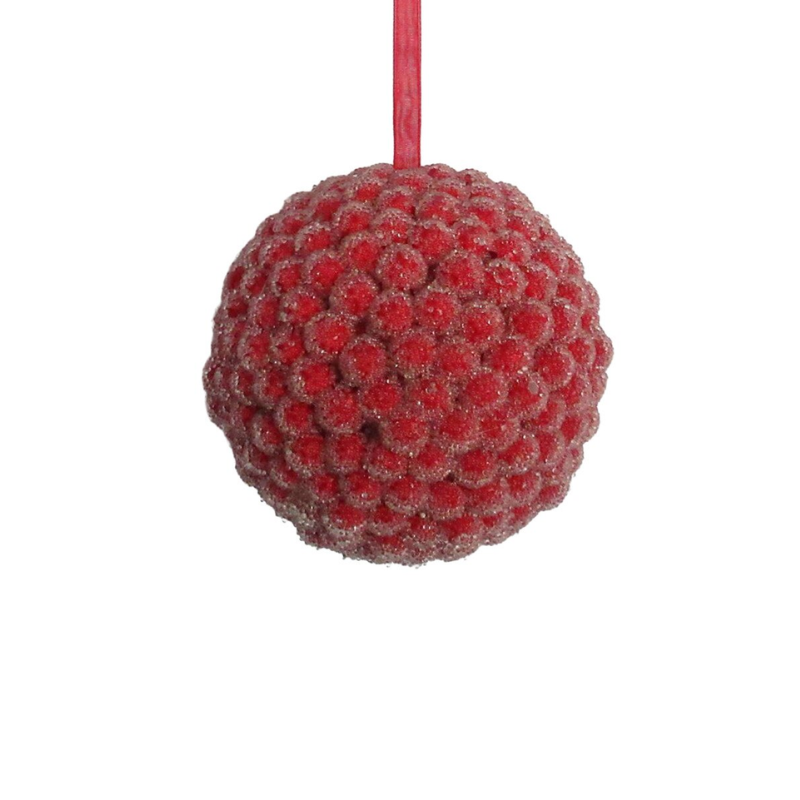Boule de Noël floquée à motif de baies