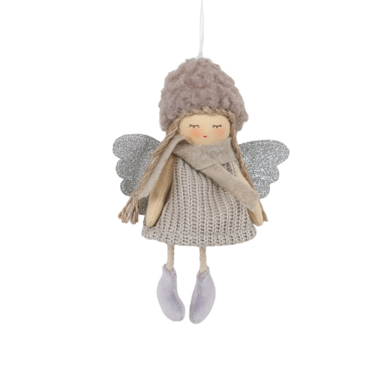 Grey Angel Doll Ornament