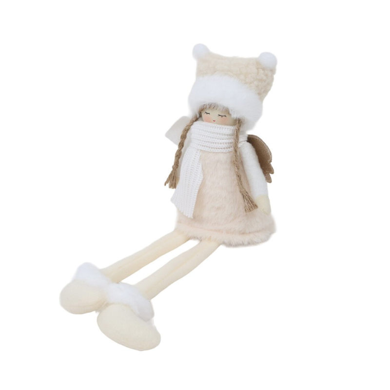 Beige Sitting Angel Doll Ornament