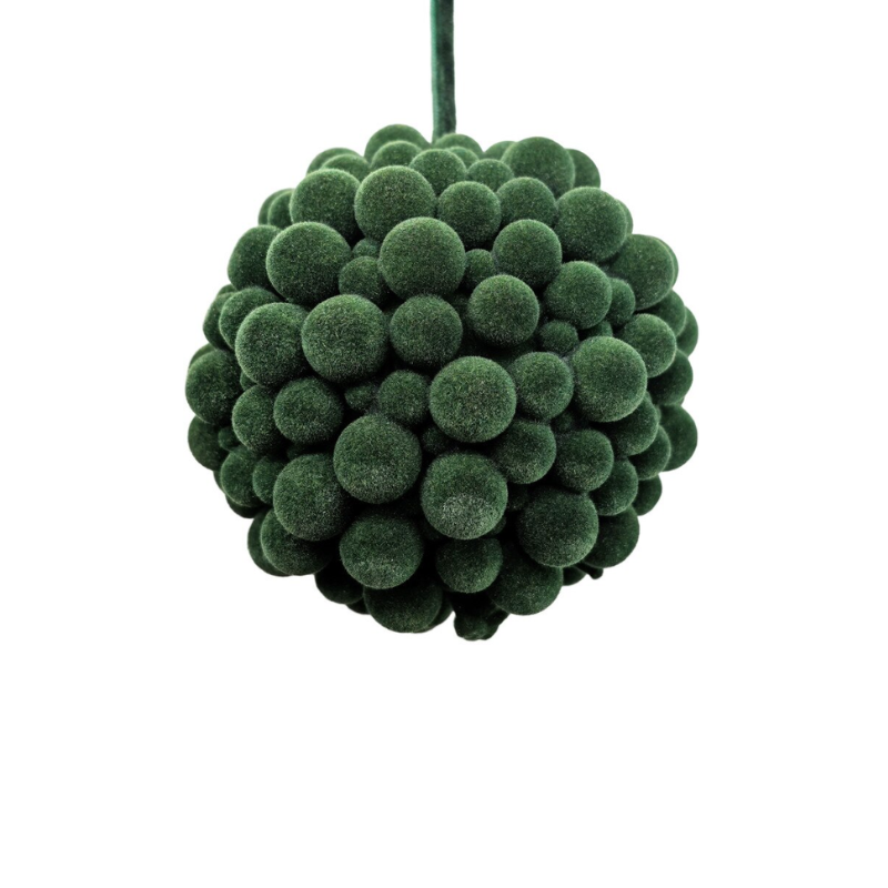 Flocked Green Berry Ball