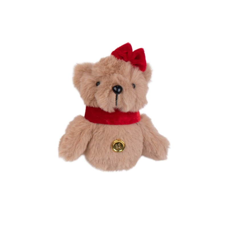 Brown Bear With Red Bow Ornament