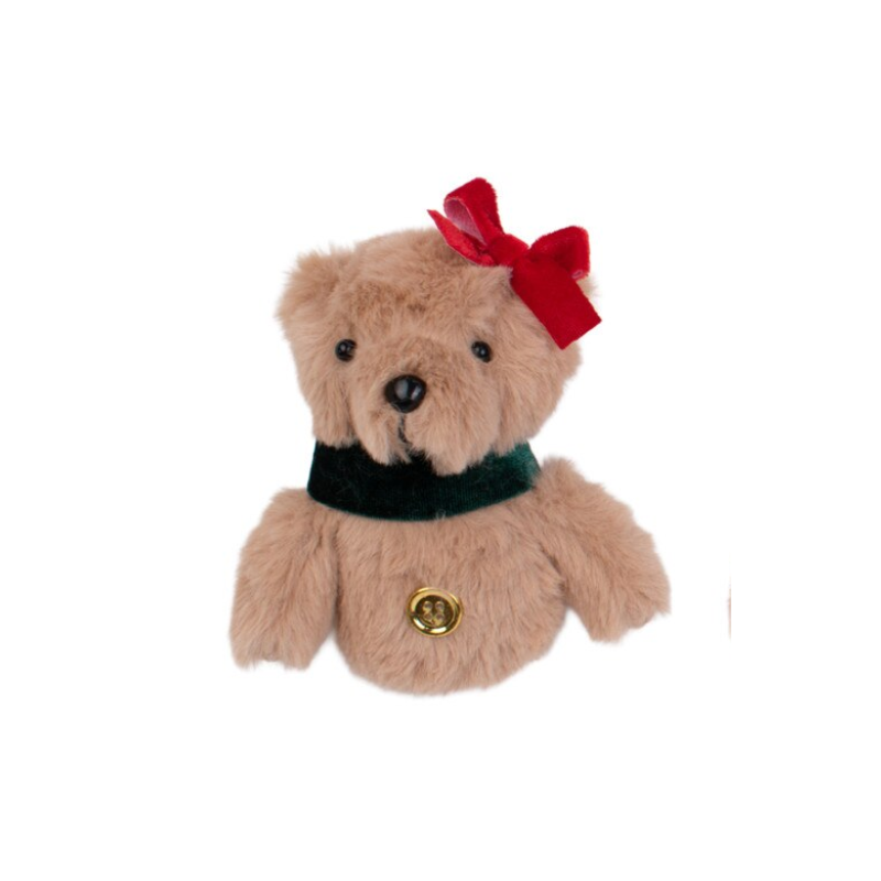 Brown Bear With Green Bow Ornament