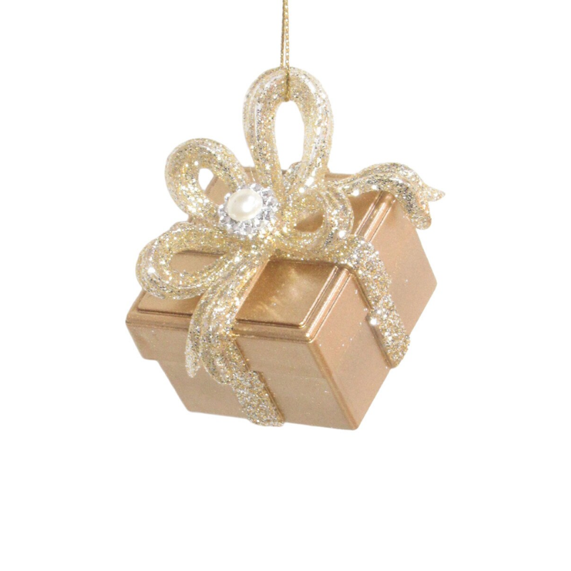 Matte Gold Gift Box Ornament