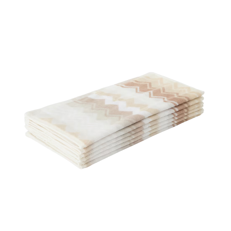Set of 6 Missoni Home Beige Giacomo Face Towels