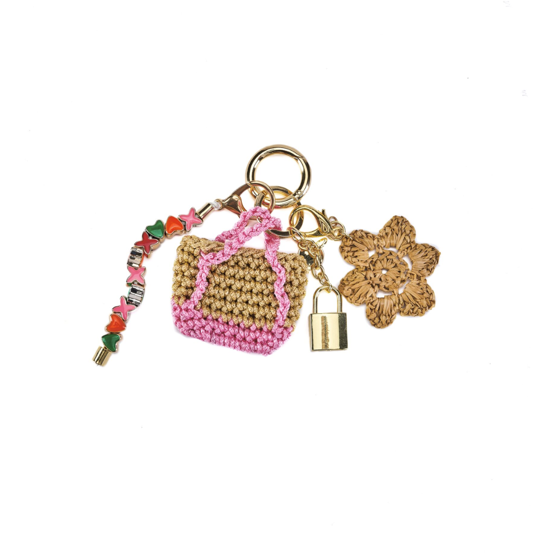 Straw Purse & Flower Bag Charm