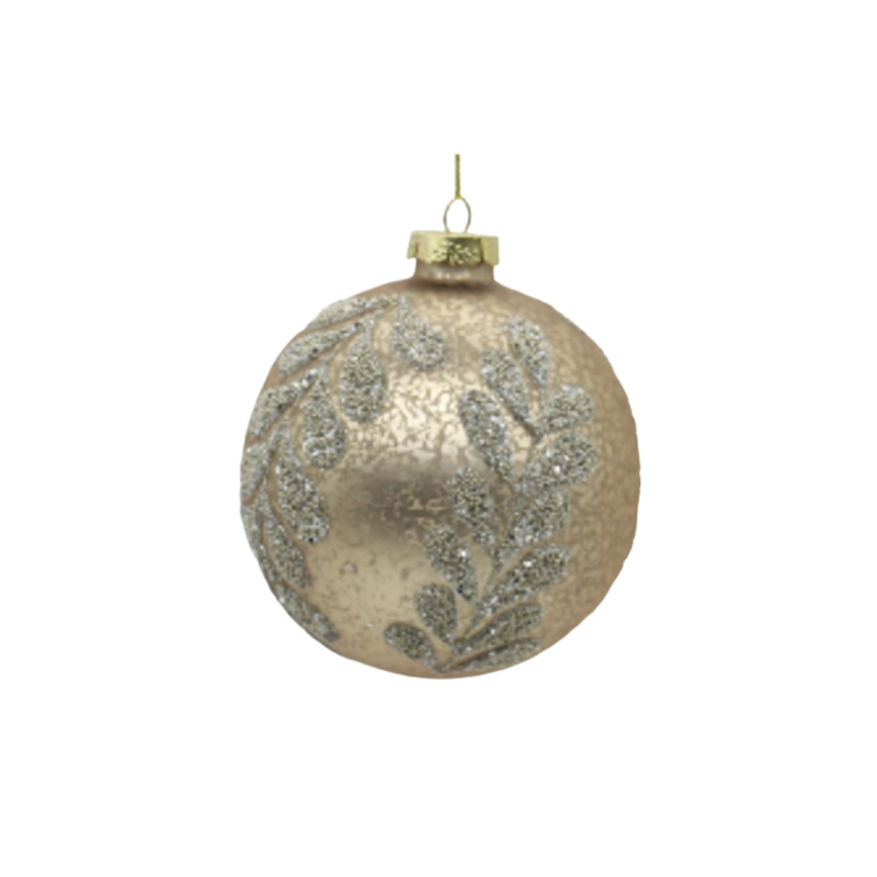 Matte Gold &amp; Silver Glass Ornament