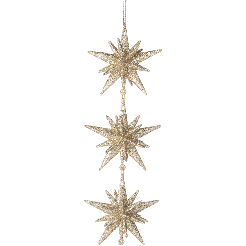 Champagne Glitter Dangling Stars Ornament