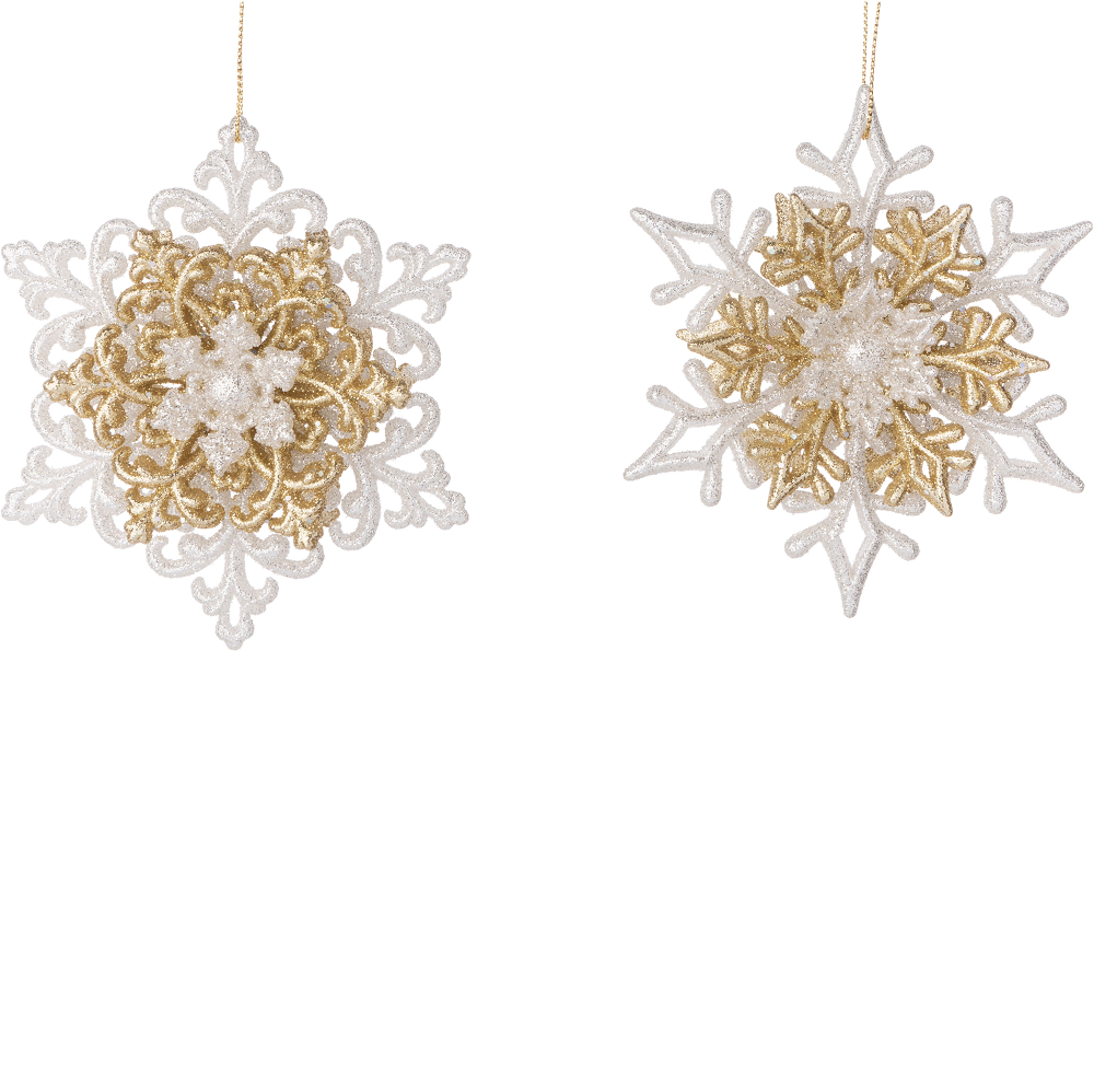 Set of 2 Gold & Silver Stars