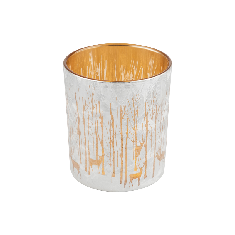 Large Silver Reindeer Votive Holder