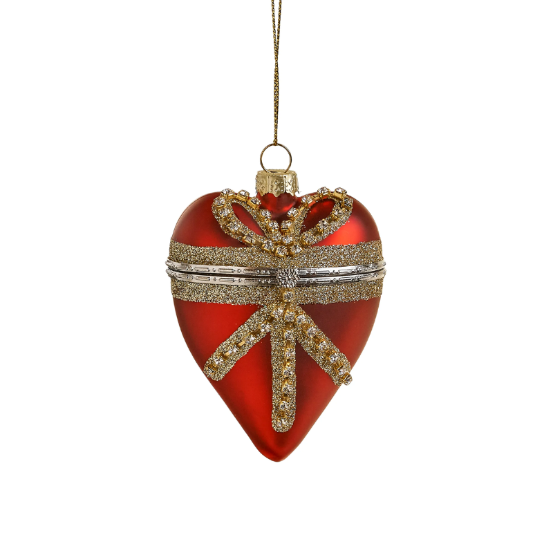 Red And Gold Heart Ornament