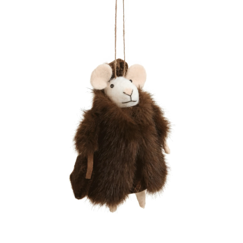 Mouse With Faux Fur Coat