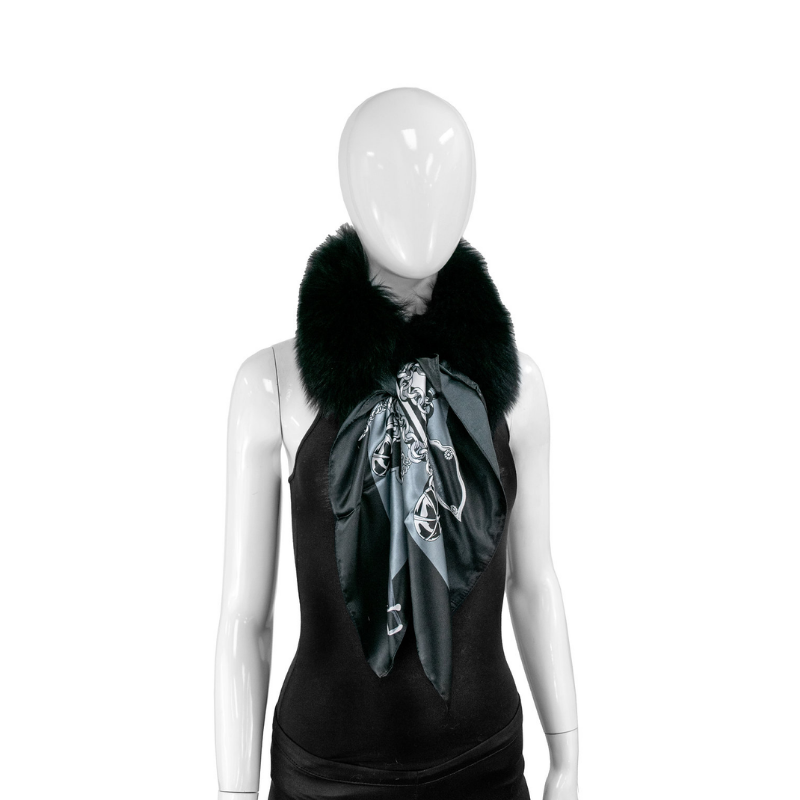 Silk Scarf with Fur Necklace