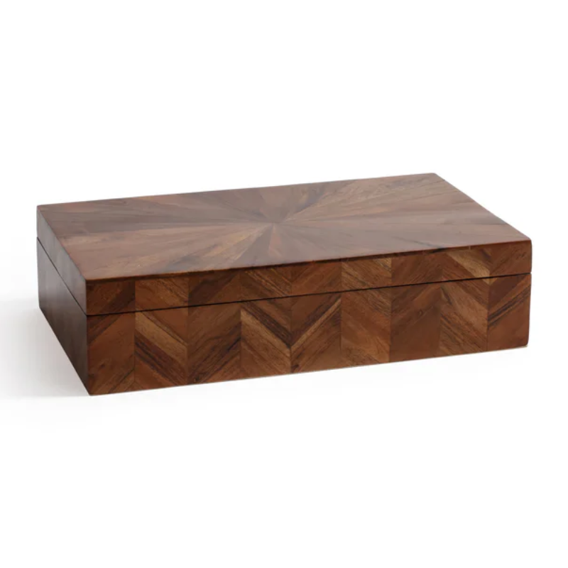 Large Chevron Wood Box