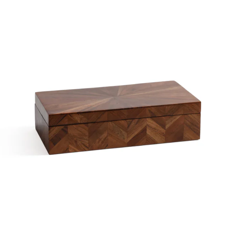 Small Chevron Wood Box