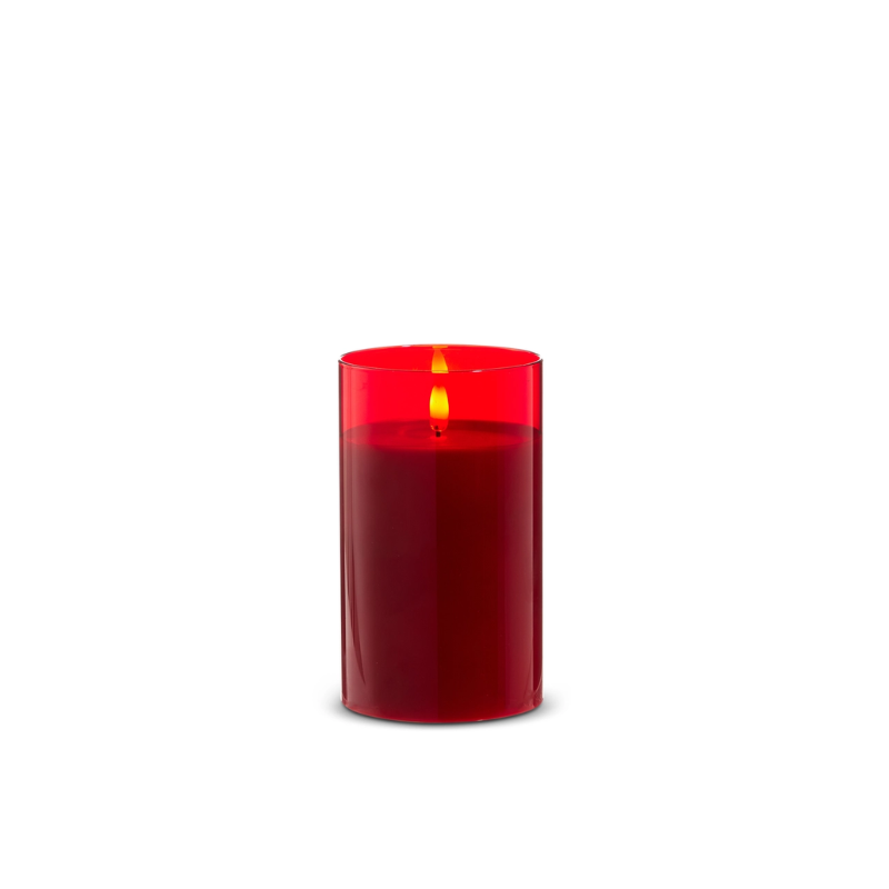 Red Flameless Pillar Candle