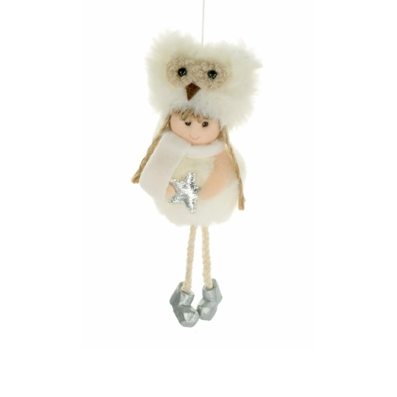 Ornement de fille suspendu blanc