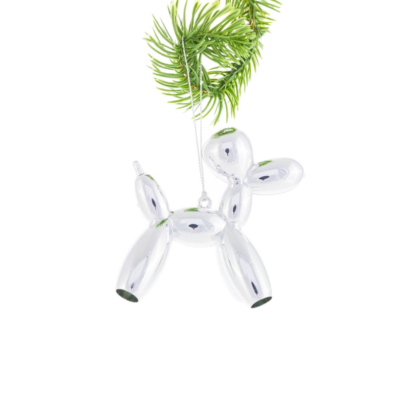 Silver Balloon Dog Ornament