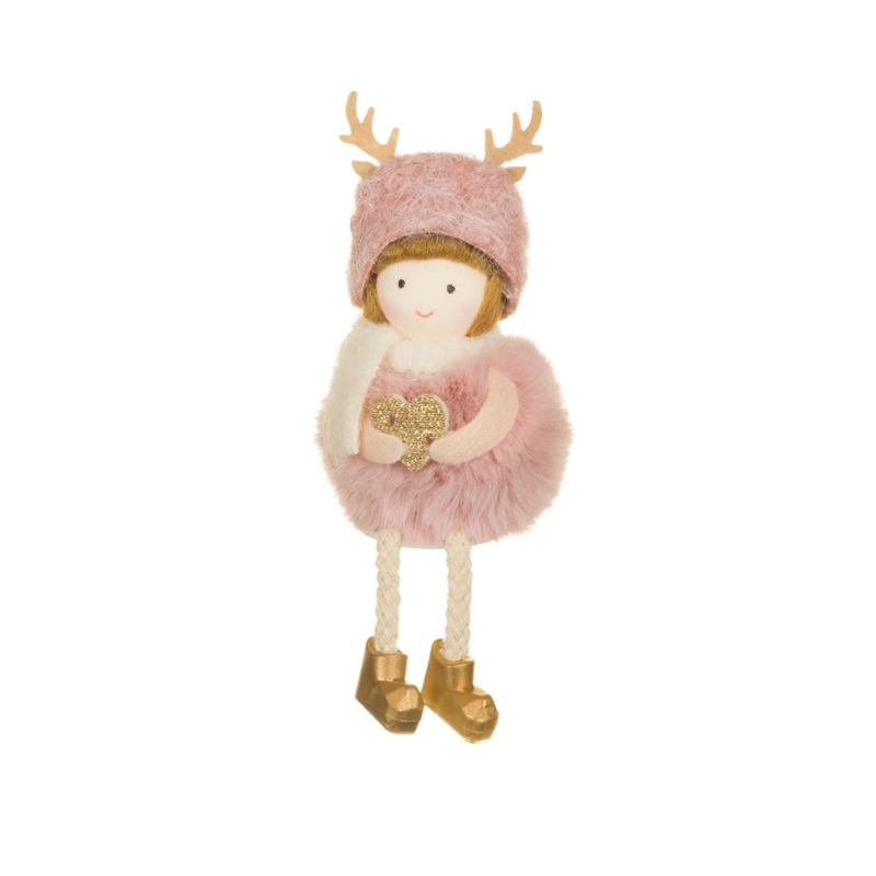 Pink Fluffy Doll Ornament