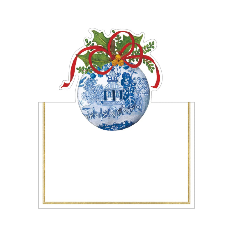 Blue Ornament Placecards