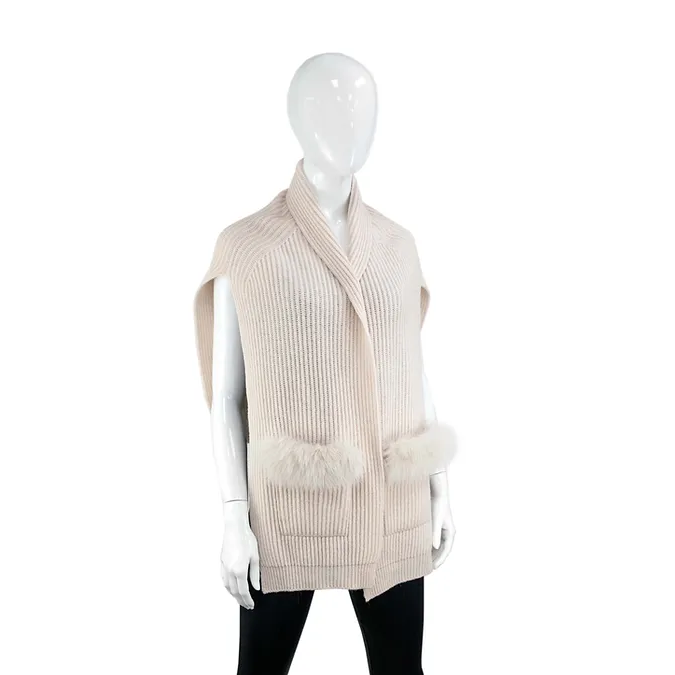 Pearl Knit Shawl with Pockets