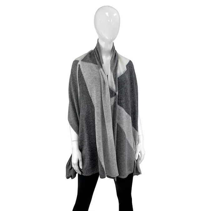 Grey Shapes Cashmere Scarf