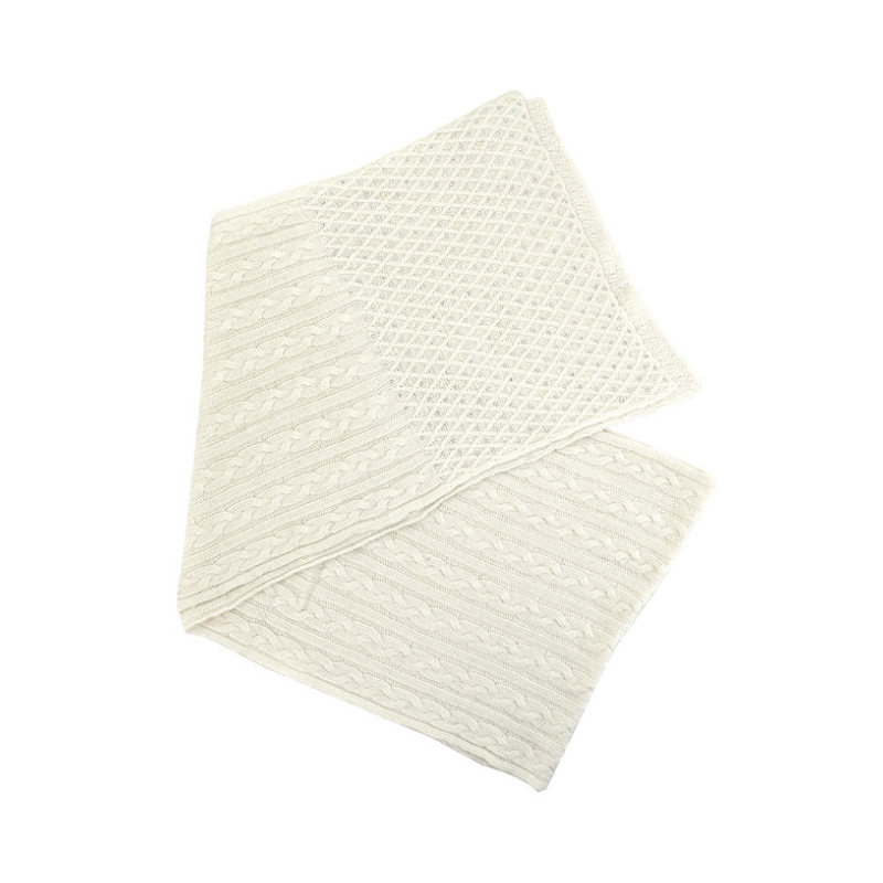 White Cable Knit Sparkle Scarf