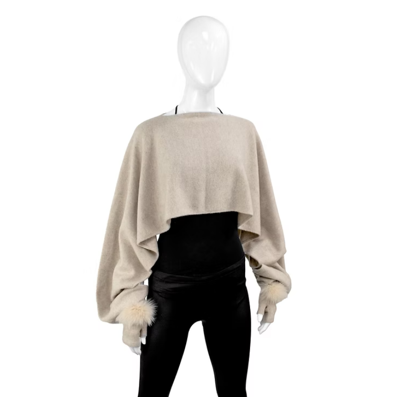 Knitted Scarf with Gloves