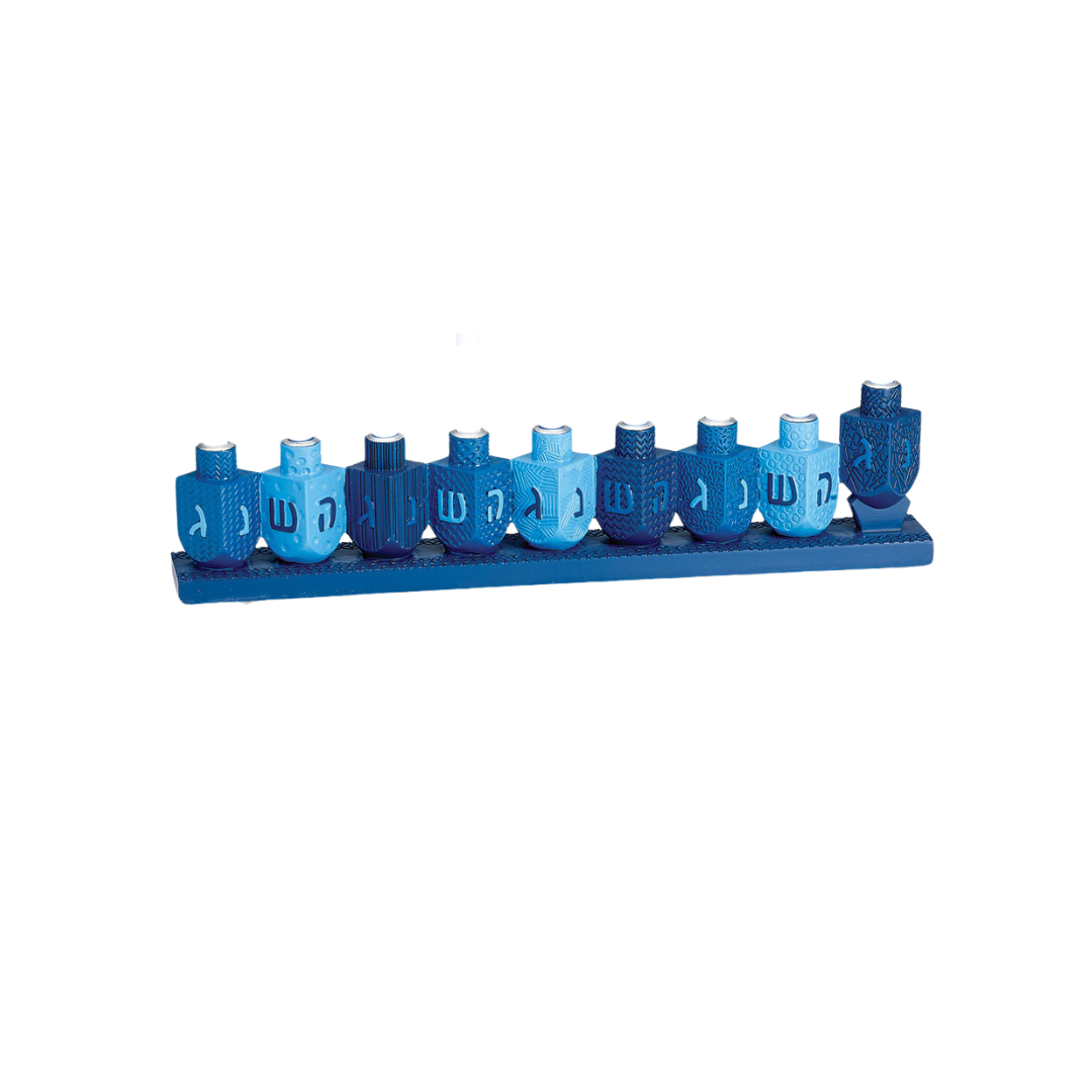 Blue Dreidels Menorah